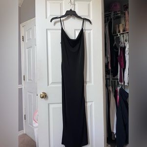 long tight black dress